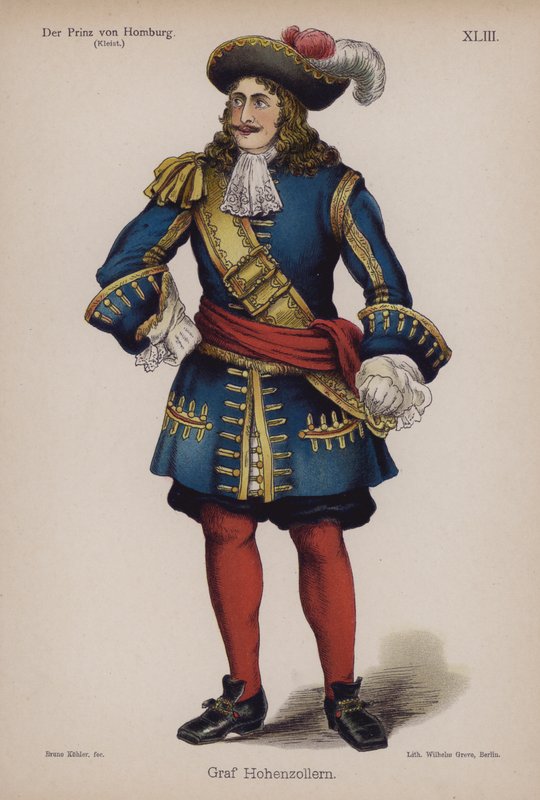 Graf Hohenzollern, a Der Prinz von Homburg (Homburg hercege) című könyvéből Heinrich von Kleist (színes litó) alkotó: German School