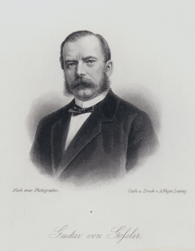Gustav von Gossler német ügyvéd és ügyintéző (metszet) alkotó: German School