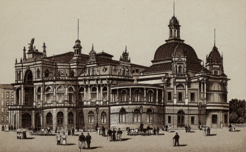 Hamburg: Concerthaus, koncertház (litho) alkotó: German School