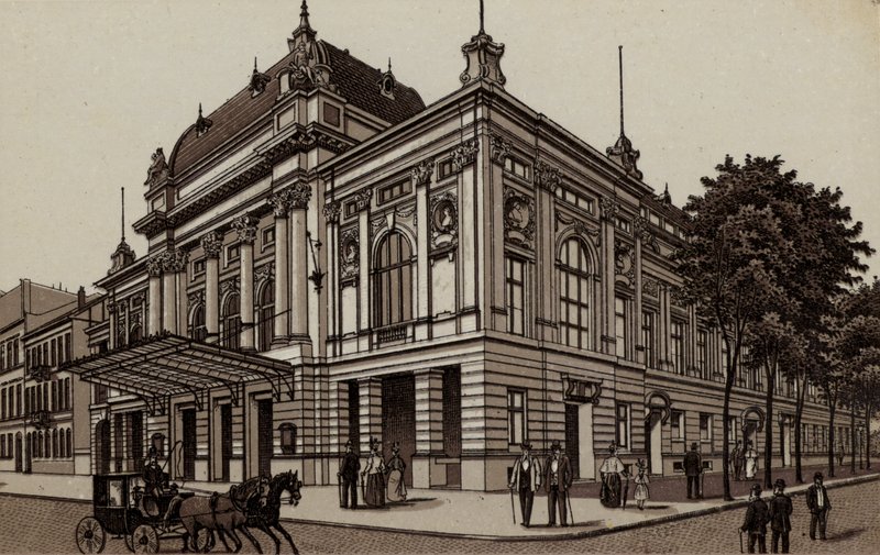 Hamburg: Deutsches Schauspielhaus, The German Theatre (litho) alkotó: German School