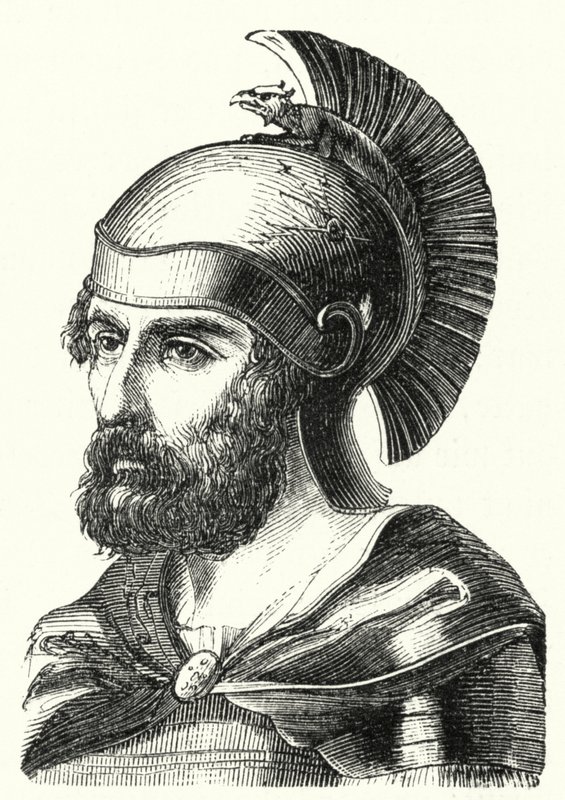 Hamilcar Barca, karthágói tábornok és Hannibal apja (metszet) alkotó: German School