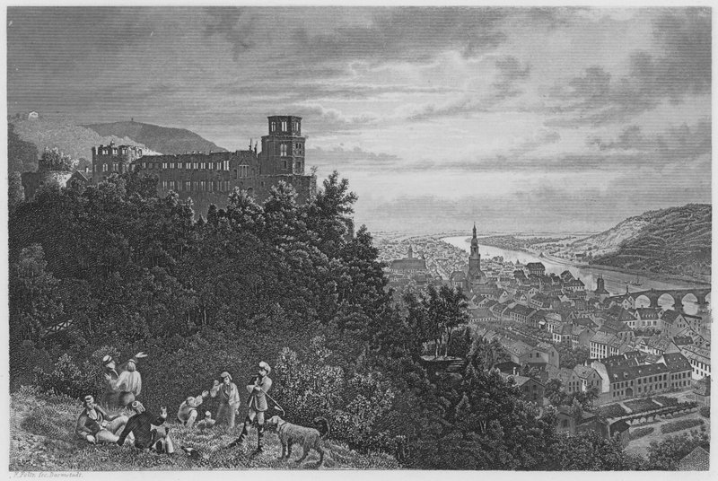 Heidelberg (metszet) alkotó: German School