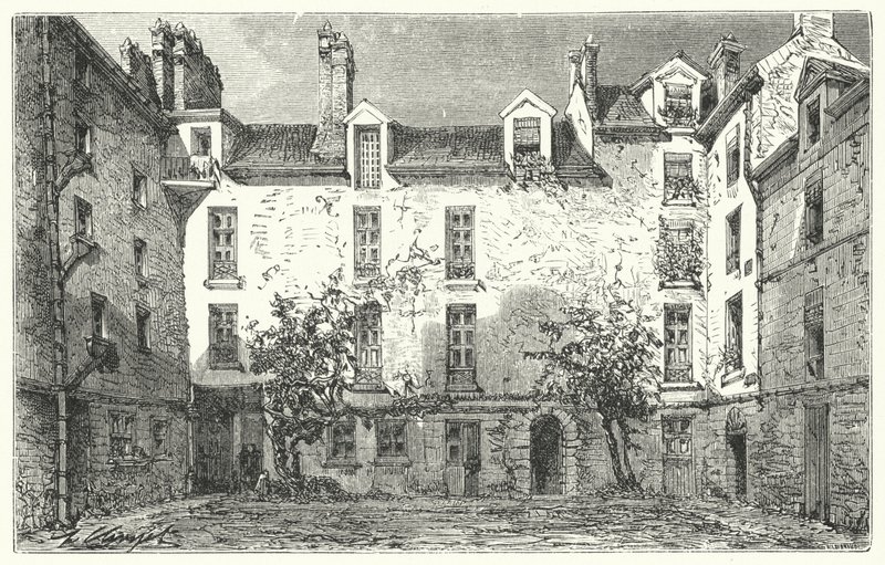 Jean Racine francia drámaíró otthona a párizsi Rue du Marais-n (metszet) alkotó: German School