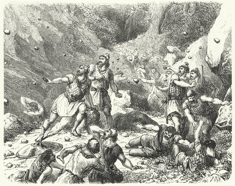Ellenséges fogadtatás a föníciaiak számára Tarsusban (metszet) alkotó: German School