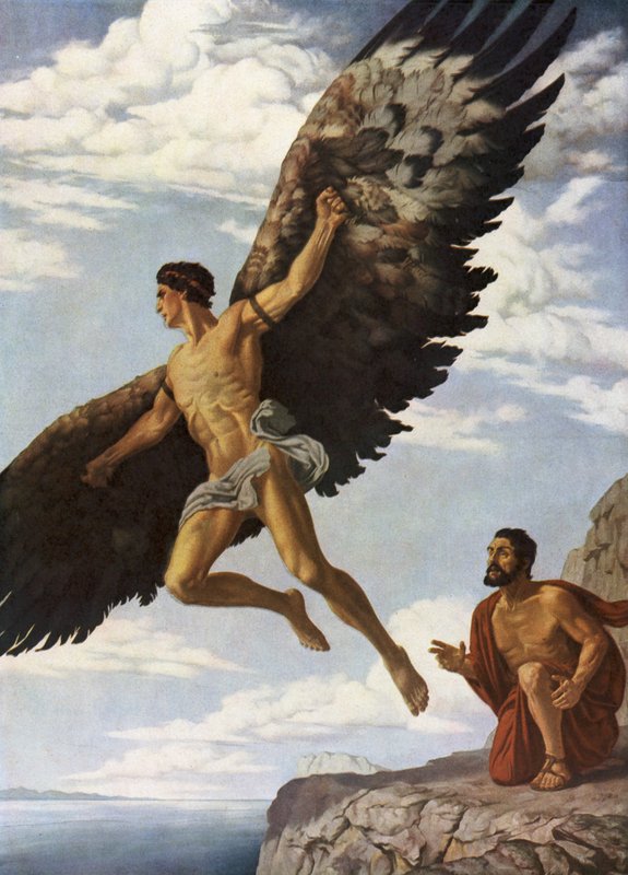 Icarus (colour litho)   1423423   hu       hungarian Successfully Translated  Original: Or. 13836, f.17v Islandar Fights the Zangis, illustration from the Sharafnama Translat: Or. 13836, f.17v Islandar Fights the Zangis, illustration from the 