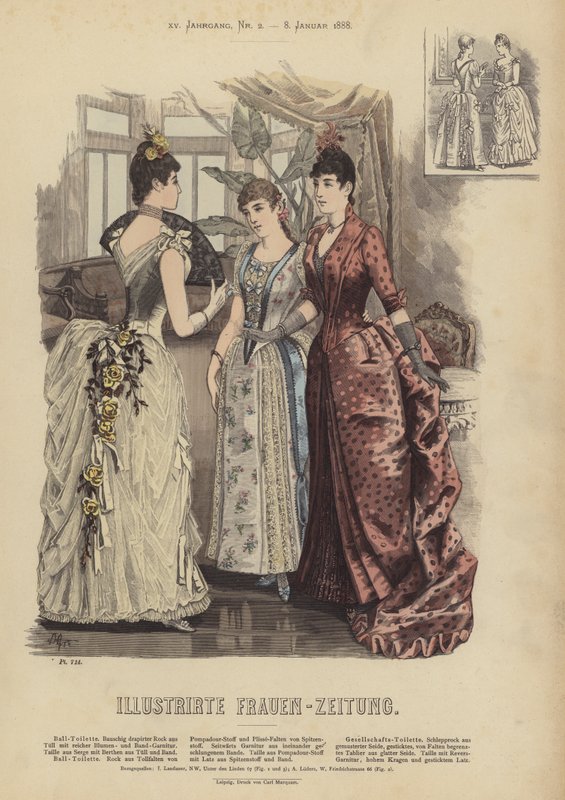Illusztráció az Illustrirte Frauen-Zeitung számára (színes litó) alkotó: German School