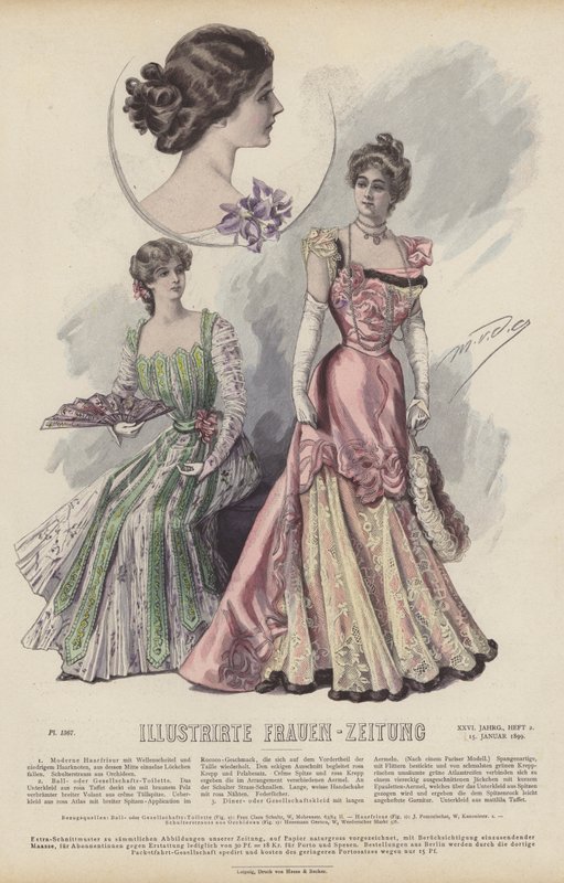 Illusztráció az Illustrirte Frauen-Zeitung számára (színes litó) alkotó: German School