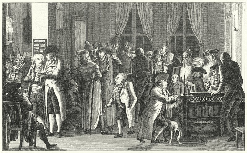Richter lipcsei kávéházának belseje, c1800 (metszet) alkotó: German School
