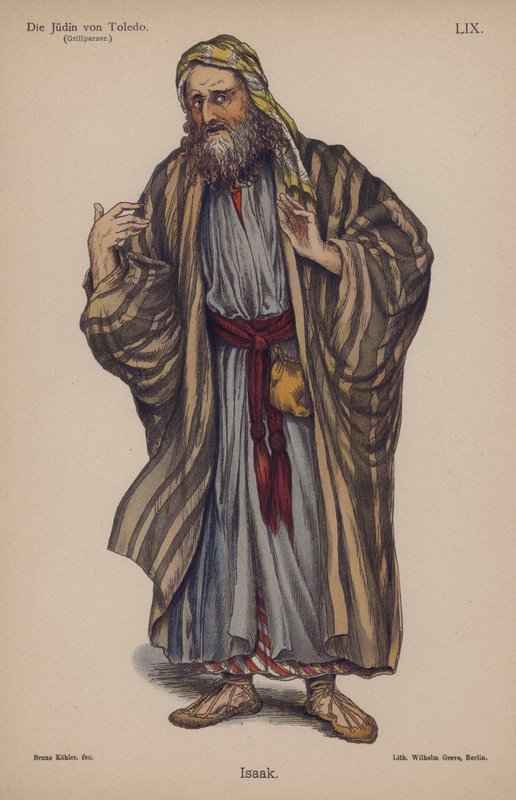 Isaac, a Die Judin von Toledo-ból (A toledói zsidónő) Franz Grillparzertől (színes litó) alkotó: German School
