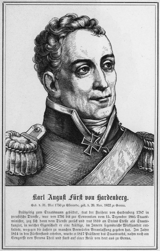 Karl August Furst von Hardenberg (metszet) alkotó: German School