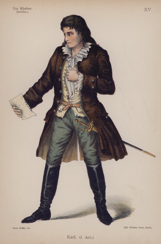 Karl, a Die Rauberből (A rablók) Friedrich Schillertől (színes litó) alkotó: German School