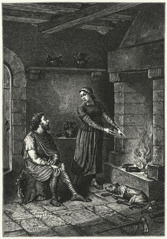 Alfréd király és az égetett sütemények (metszet) alkotó: German School