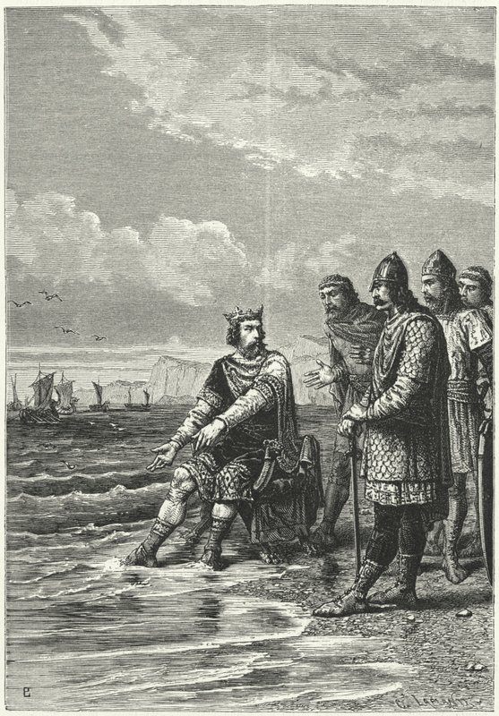 Canute király és a hullámok (metszet) alkotó: German School