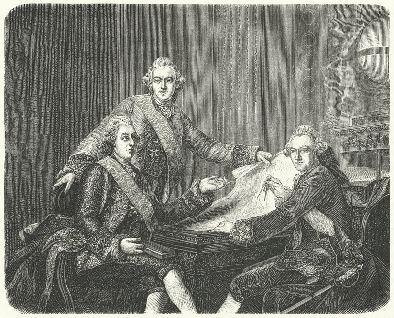Gusztáv svéd király testvéreivel, Károly és Frigyes Adolffal egyeztetve (metszet) alkotó: German School