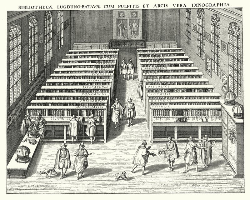 A Leideni Egyetem Könyvtára (metszet) alkotó: German School