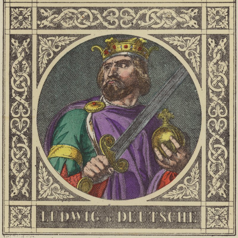 Ludwig D Deutsche, 840-876 (színes metszet) alkotó: German School