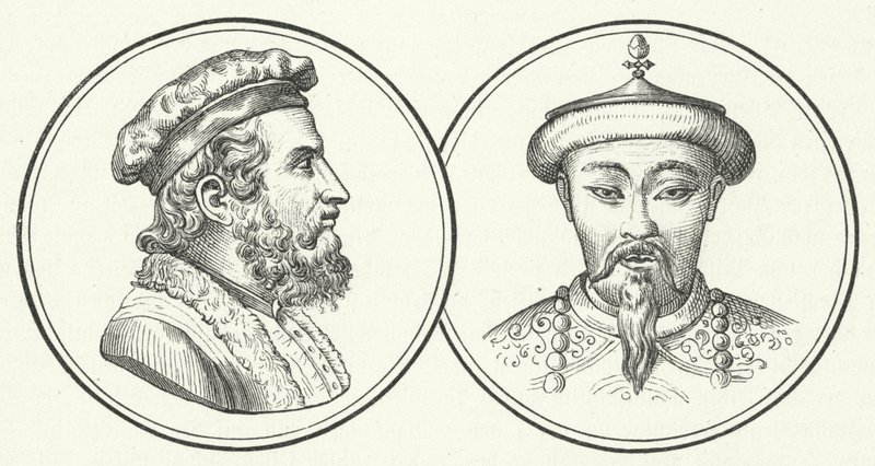 Marco Polo és Kublai Khan (metszet) alkotó: German School