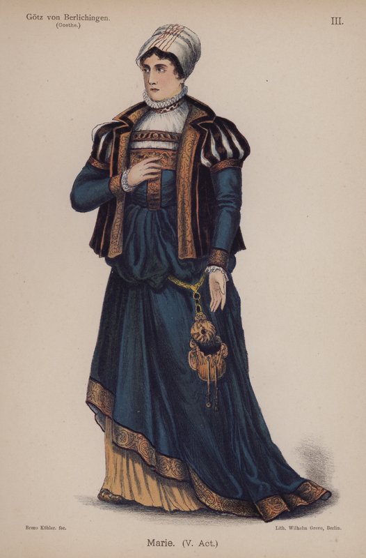 Marie, Goethe Gotz von Berlichingenből (színes litó) alkotó: German School