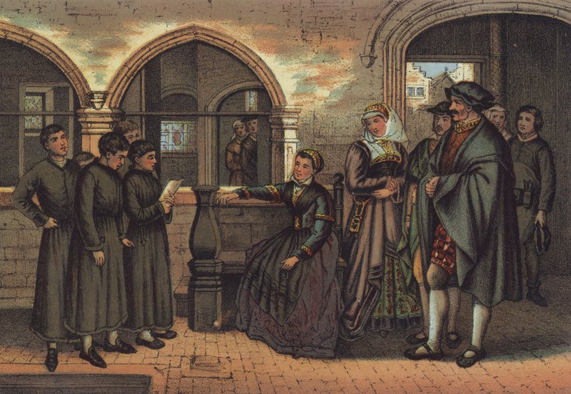 Luther Márton kórusfiúként (chromolitho) alkotó: German School