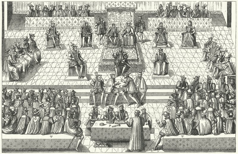 A francia uradalmi tábornokok gyűlése Orleans-ban, 1561. január (metszet) alkotó: German School