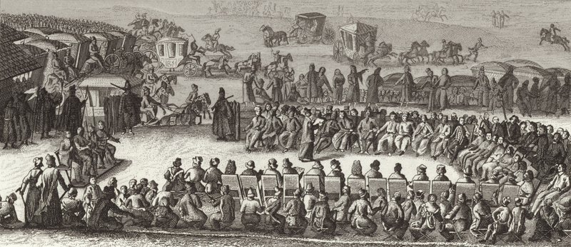A lengyel nemzetgyűlés ülése. Illusztráció a Bilder-Atlashoz (metszet) alkotó: German School