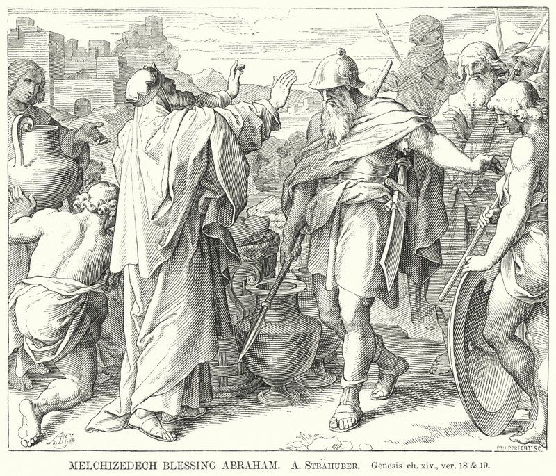 Melkisédek Ábrahám áldása, Genesis, ch xiv, ver 18 and 19 (metszet) alkotó: German School