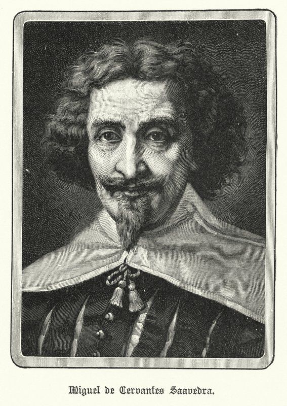 Miguel de Cervantes Saavedra spanyol regényíró (litho) alkotó: German School