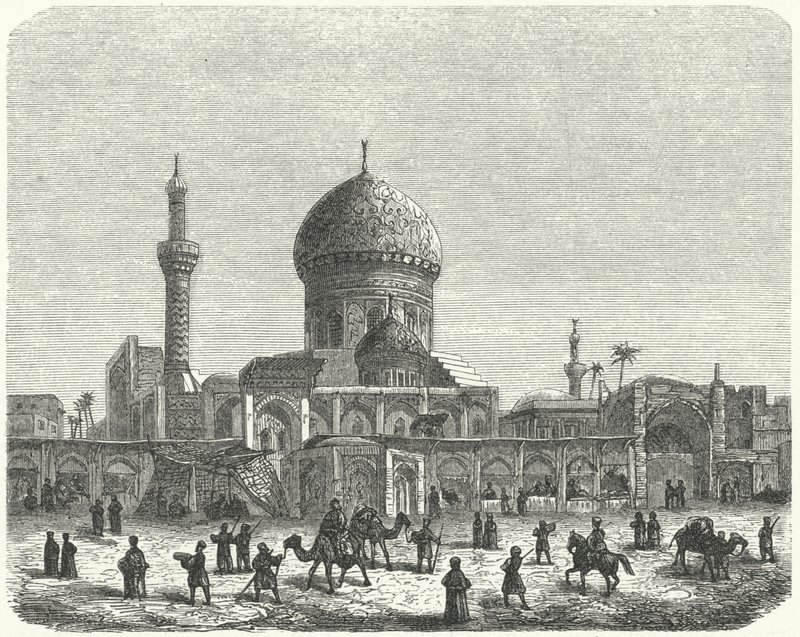 Ahmed Khiaga mecset és piactér, Bagdad (metszet) alkotó: German School