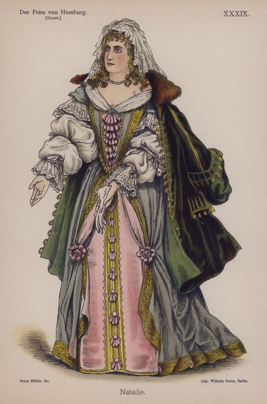 Natalie, a Der Prinz von Homburgból (Homburg hercege) Heinrich von Kleisttől (színes litó) alkotó: German School