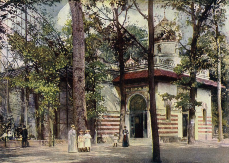 Új madárház, Berlini Állatkert, Németország (színes litho) alkotó: German School