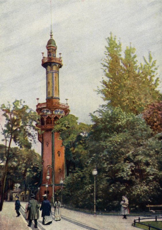 Kilátó, Berlini Állatkert, Németország (színes litho) alkotó: German School