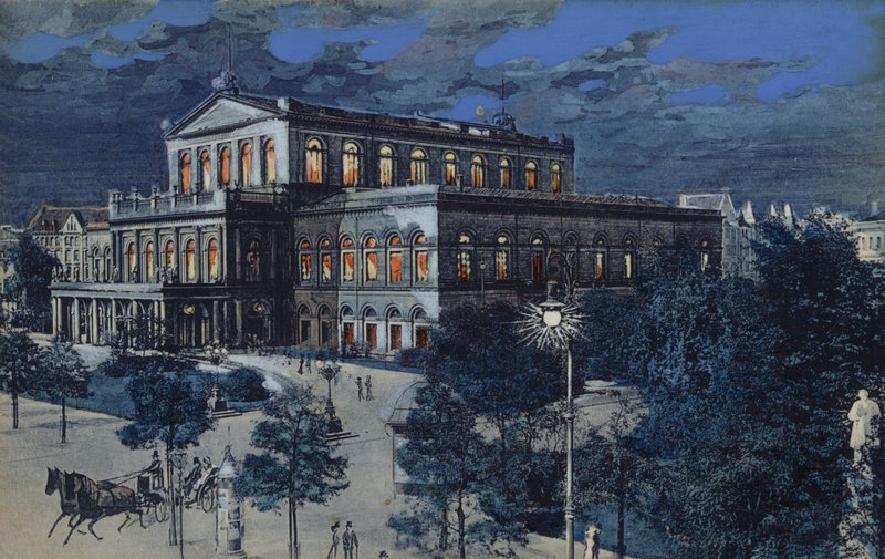 Operaház, Hannover, Németország (színes litográfia) alkotó: German School