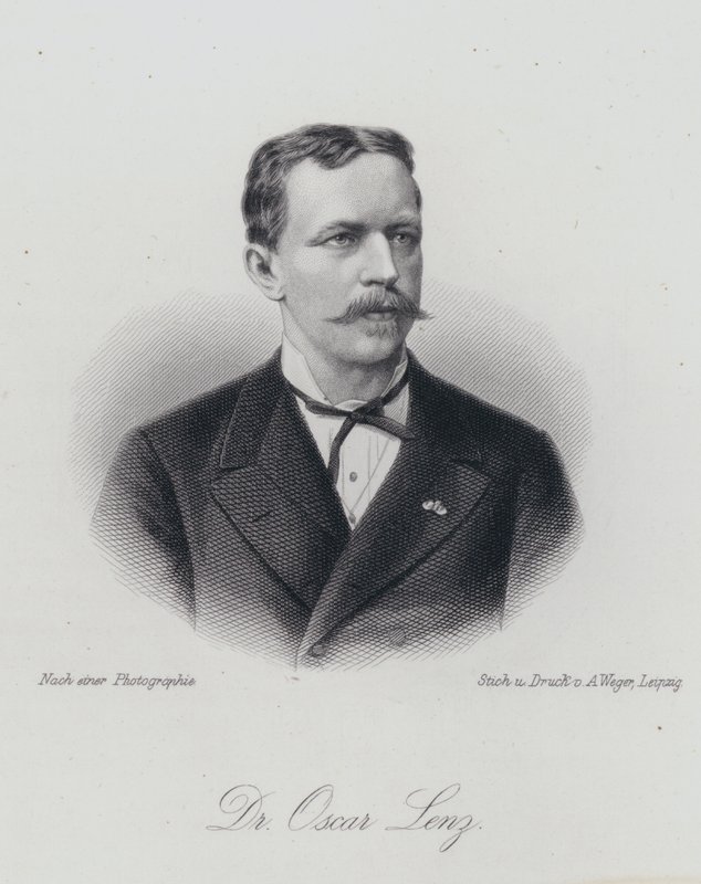 Oskar Lenz német-osztrák geológus és ásványkutató (metszet) alkotó: German School