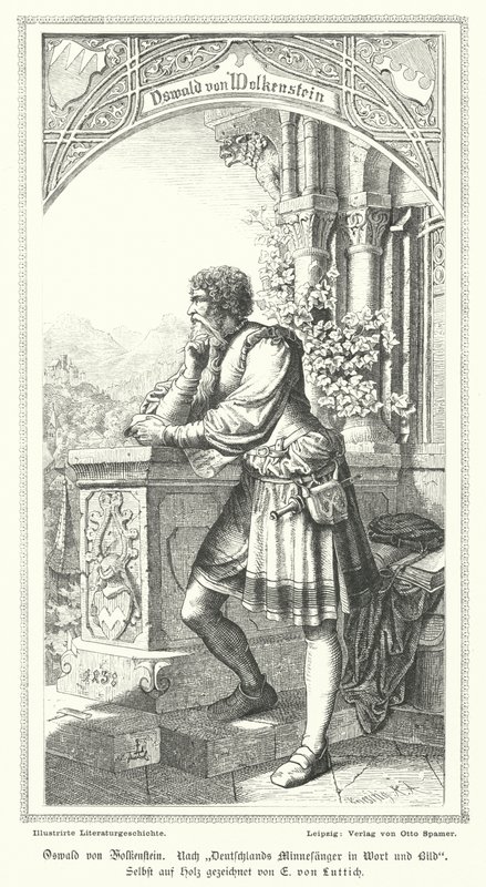 Oswald von Wolkenstein német költő, zeneszerző és diplomata (metszet) alkotó: German School