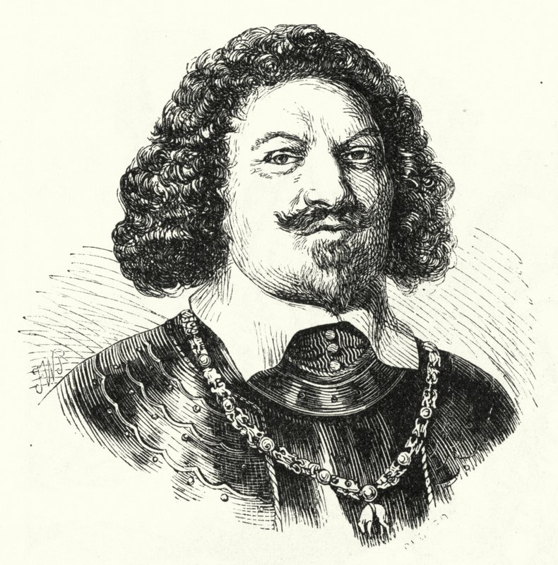 Ottavio Piccolomini, olasz tábornok a Szent Római Birodalom hadseregében a harmincéves háborúban (metszet) alkotó: German School