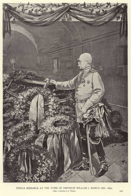 Otto von Bismarck I. Vilmos császár sírjánál alkotó: German School