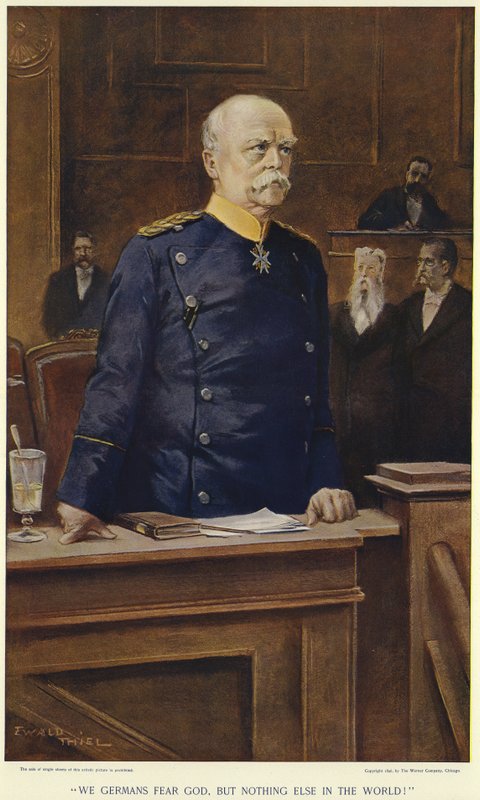 Otto von Bismarck a Reichstagban tartott beszéde közben alkotó: German School