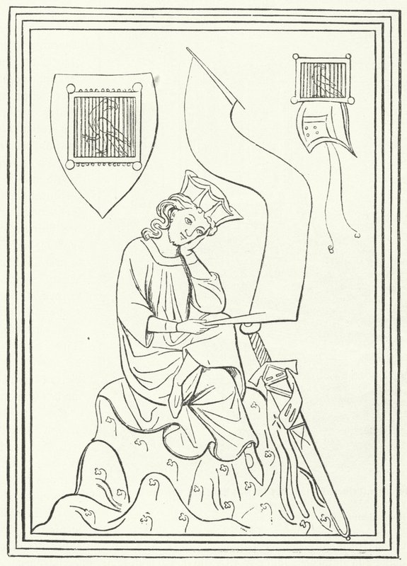 Walther von der Vogelweide középfelnémet lírai költő portréja a Codex Manesse-ből (metszet) alkotó: German School