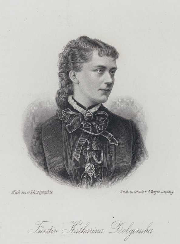 Katalin Dolgorukova hercegnő, II. Sándor orosz cár szeretője és későbbi morganatikus felesége (metszet) alkotó: German School