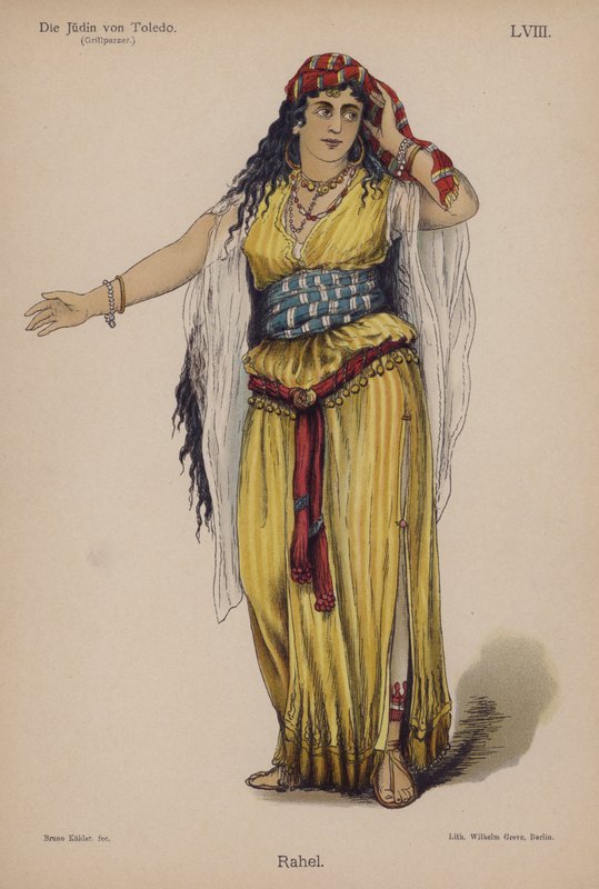 Rahel, a Die Judin von Toledo-ból (A toledói zsidónő), Franz Grillparzer (színes litó) alkotó: German School
