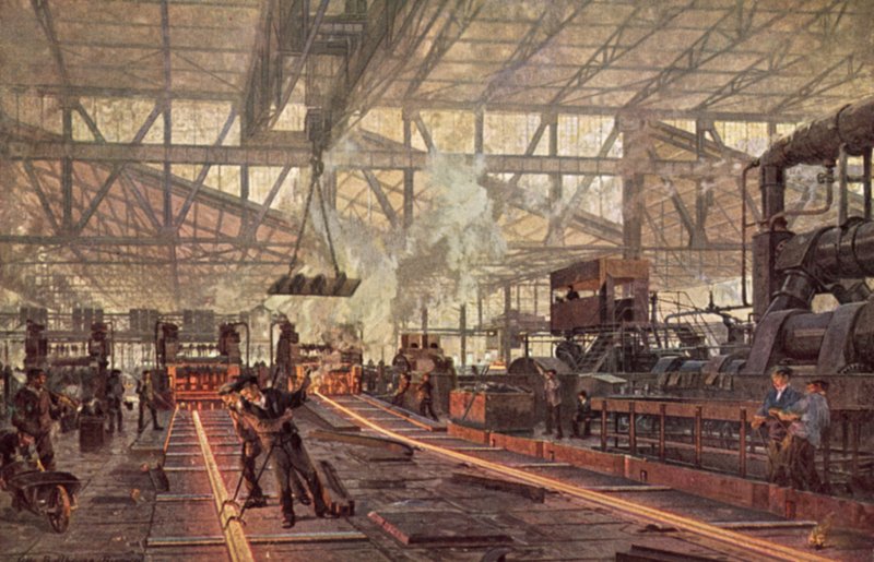 Vasúti malom, Krupp Steelworks, Essen, Németország alkotó: German School