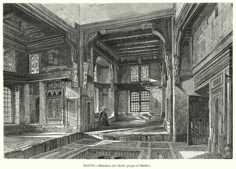 Al-Mahdi mufti sejk lakhelye, Egyiptom (litho) alkotó: German School