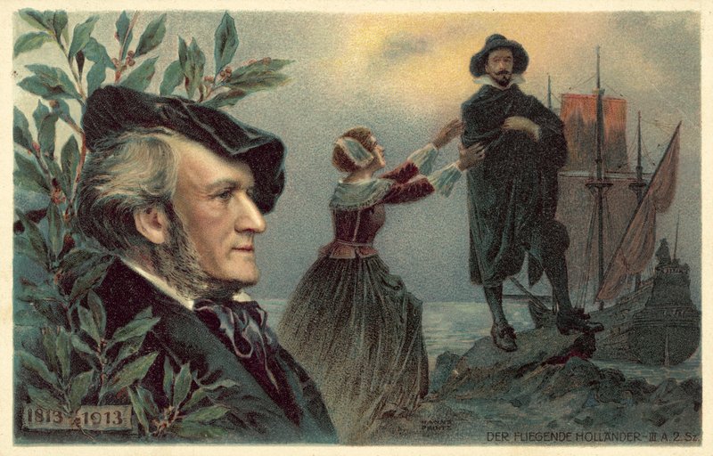 Richard Wagner és egy jelenet A repülő holland című operájából alkotó: German School