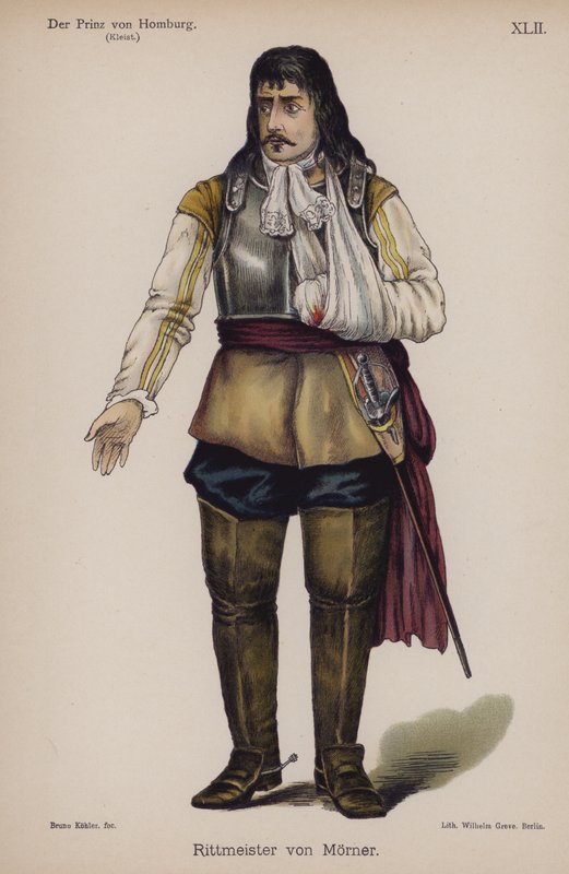 Rittmeister von Moerner, a Der Prinz von Homburgból (Homburg hercege) Heinrich von Kleisttől (színes litó) alkotó: German School