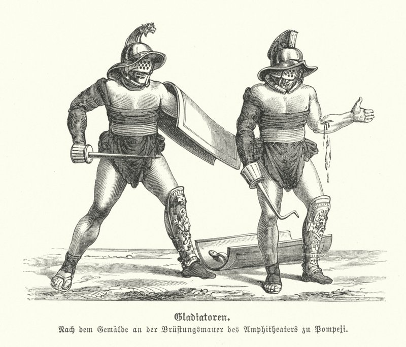 Római gladiátorok (metszet) alkotó: German School
