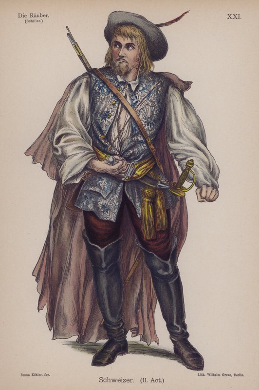 Schweizer, a Die Rauberből (A rablók), Friedrich Schiller (színes litó) alkotó: German School