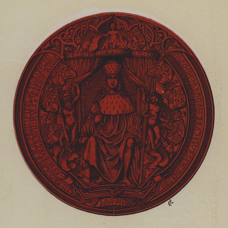 I. Joachim és II. Joachim brandenburgi választófejedelem pecsétje (színes litó) alkotó: German School