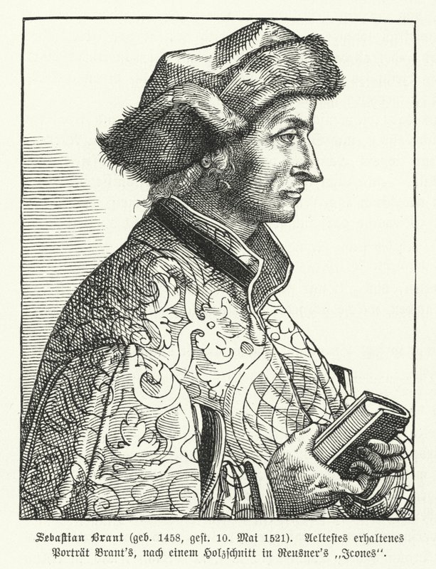 Sebastian Brant, német reneszánsz humanista és szatirikus (metszet) alkotó: German School