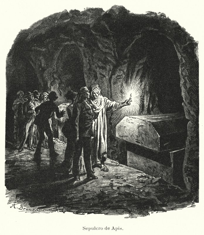Szakkarai szerapeum, az ókori Egyiptomban imádott szent apis bikák sírja (litho) alkotó: German School