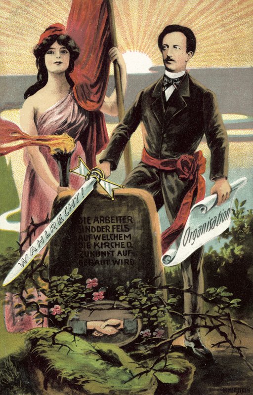 Szocialista propaganda képeslap alkotó: German School